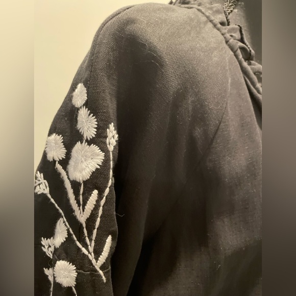 Dolan at Anthropologie Shift Dress Black White SizeM Embroidered Baggy Bohemian - Picture 8 of 14